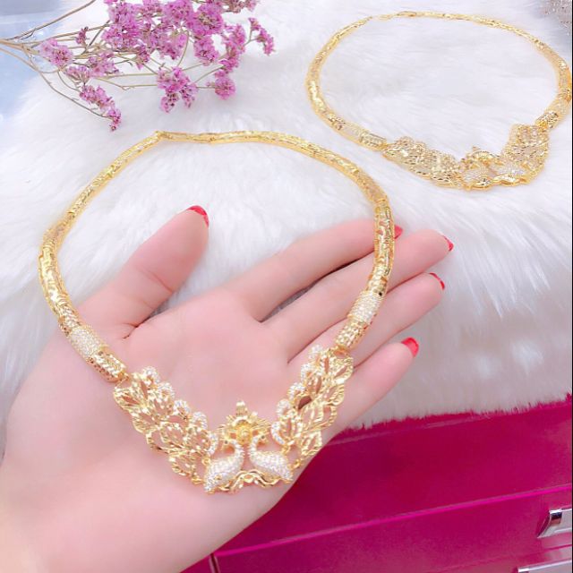 Kiềng cổ phượng hoàng xinh lung linh mạ vàng 18k