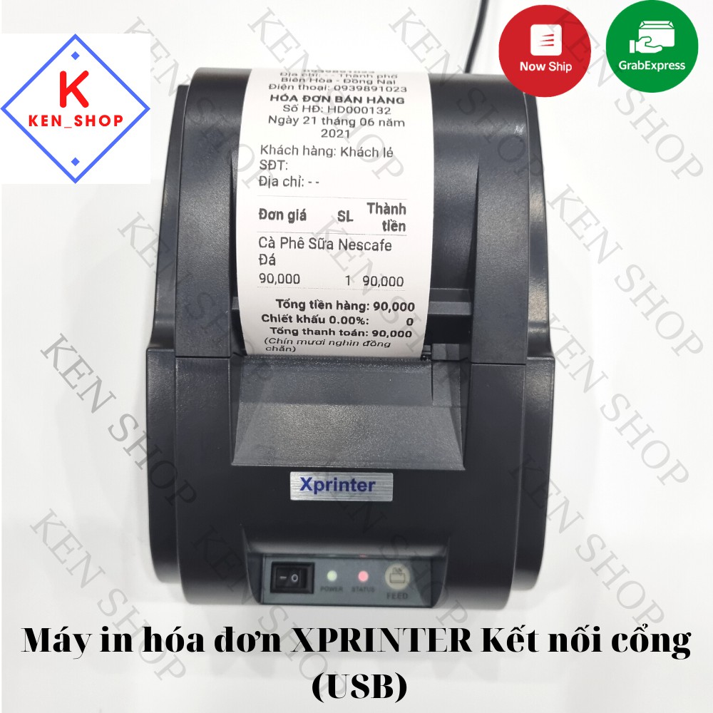 Máy in hóa đơn XPRINTER XP 58IIH/ XP-P300 Kết nối cổng USB + Bluetooth, in thẻ điện thoại, máy in nhiệt