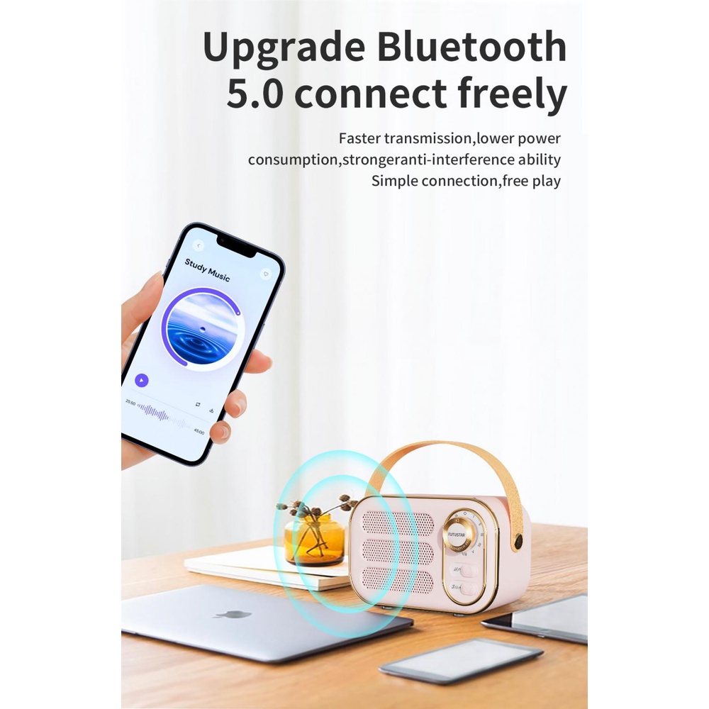 Loa bluetooth 5.0 DW13 siêu cute, hỗ trợ thẻ nhớ, aux 3.5mm