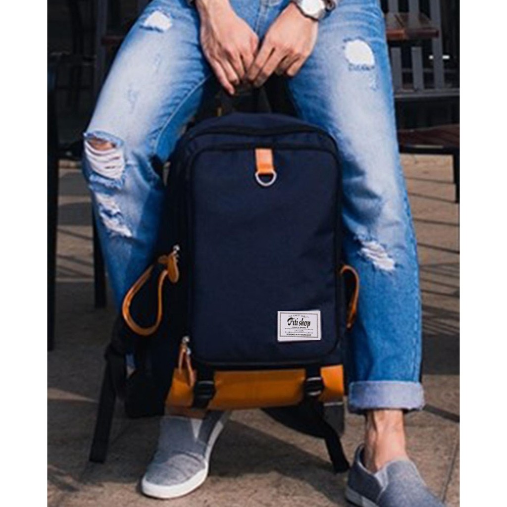 Ba Lô Laptop Adachi kiểu dáng Hàn Quốc cá tính Unisex TẶNG KÈM Móc khóa xinh xắn (Xả hàng tồn)