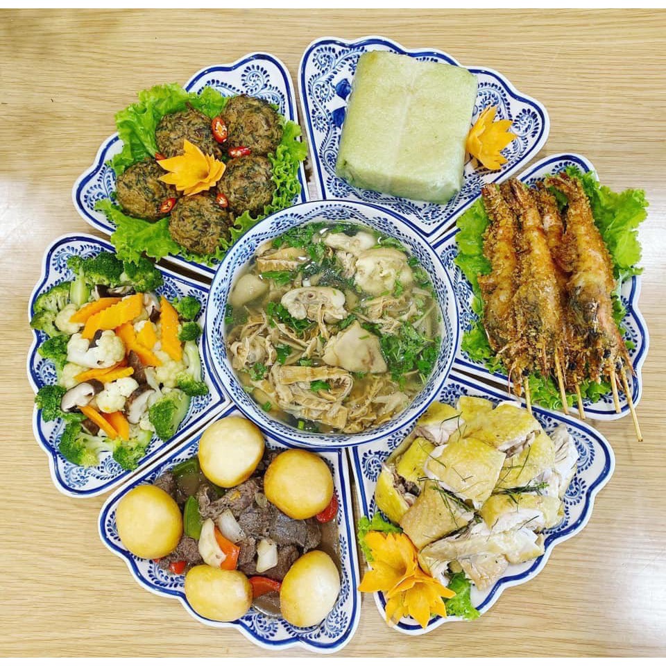 Bộ bát đĩa mặt trời chuẩn gốm sứ Bát Tràng