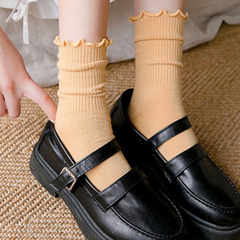 【HÀNG MỚI VỀ】Tất bèo nhún cổ cao nhiều màu phong cách Hàn Quốc cổ điển cho nữ ZOE YKT