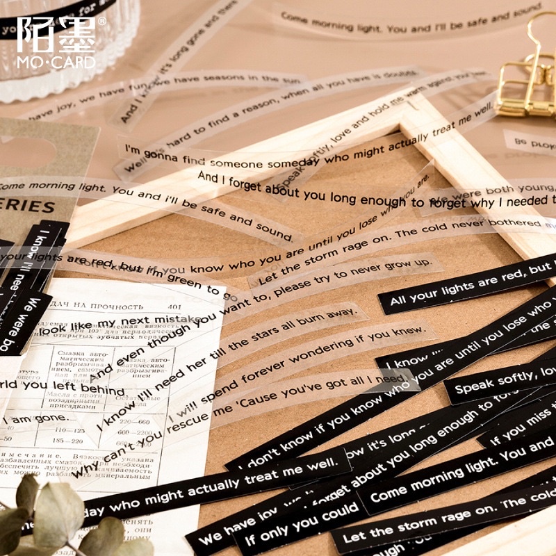 Sticker cute/Set 40 hình dán câu Quote Tiếng Anh dễ thương trang trí sổ planner bullet journal Hàn Quốc Tẻn Tẻn