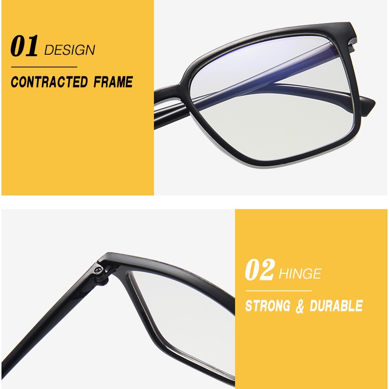 Gọng kính cận nam nữ nhựa dẻo siêu bền, vuông to