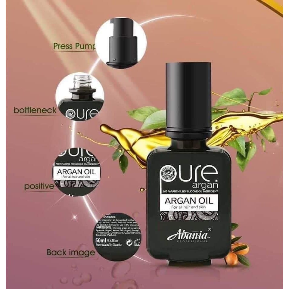 (CHÍNH HÃNG) TINH DẦU DƯỠNG TÓC ABANIA PURE ARGAN 50ML