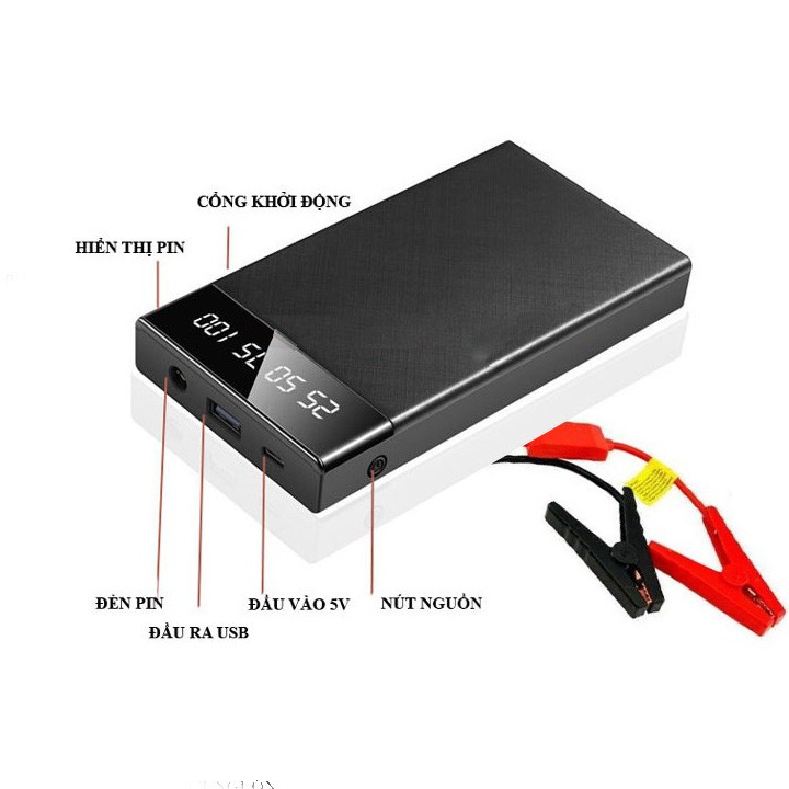 Bộ Nguồn Kích Điện oto Khẩn cấp 12v 10000mah Kiêm Sạc Dự Phòng