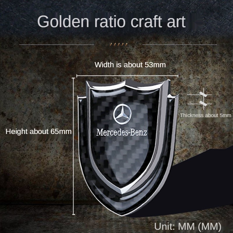 Miếng dán bằng kim loại sợi carbon dùng trang trí xe ô tô hình logo thời trang