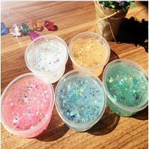 slime trong hũ flan kim tuyến giấy SLM20 nhiều màu thủ công handmade