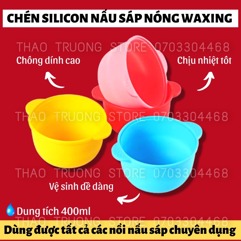 Chén nấu sáp wax lông silicon chống dính, chén chịu nhiệt tốt - vệ sinh dễ dàng tiện lợi