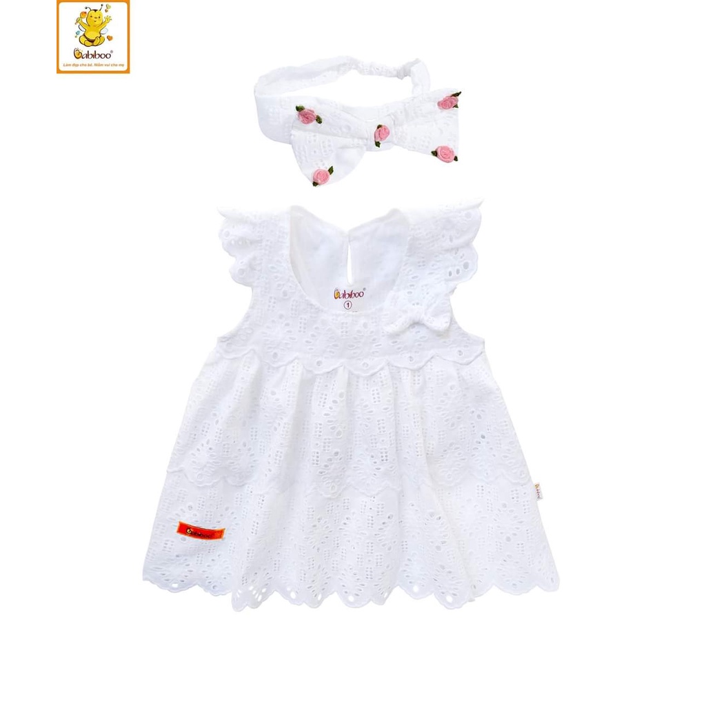 Váy ren Babiboo tặng kèm vòng nơ đội đầu xinh xắn cho bé từ 10-15kg