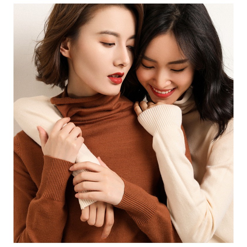 Áo len nữ, áo len cao cổ nữ, chất len mềm mịn không xù không bai, hàng nhập Quảng Châu | BigBuy360 - bigbuy360.vn