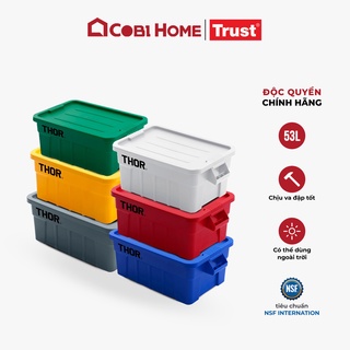 Thùng Thor Camping Thùng nhựa đa năng cao cấp đựng đồ nặng, chịu lực TRUST dung tích lớn 53L có nắp tại Cobi Home