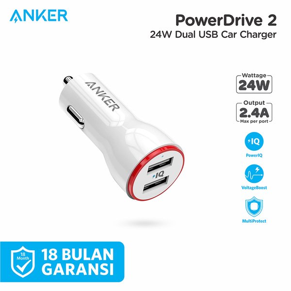 Anker Bộ Sạc Xe Hơi 2 Màu Trắng A2310022