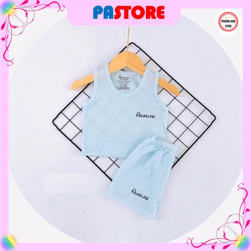 Bộ Quần Áo Ba Lỗ Cho Bé Trai Bé Gái ⚡BÁN LỖ XIN 5 SAO⚡ Cotton Sợi Tre Thông Hơi Avaslew  5-15Kg  Mềm Mịn, Thoáng Mát