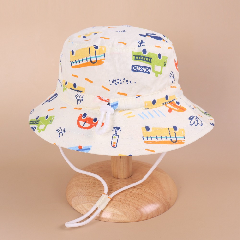 Nón tai bèo bằng cotton mềm mại in họa tiết hoạt hình có thể đIều chỉnh thời trang mùa hè dành cho trẻ em