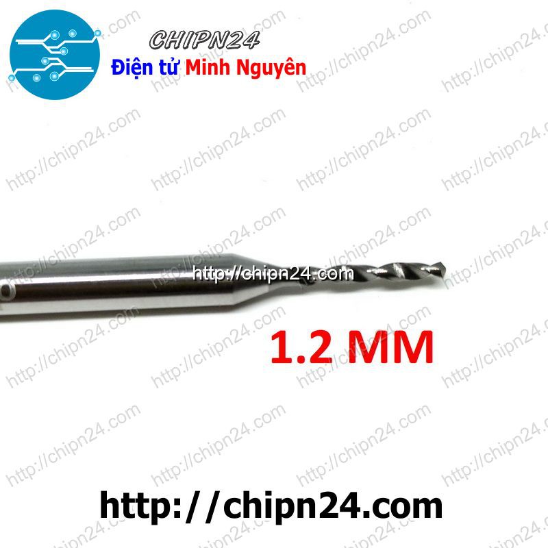 [1 CÂY] Mũi khoan mạch in CNC HỢP KIM 1.2mm (Mạch điện tử, PCB)