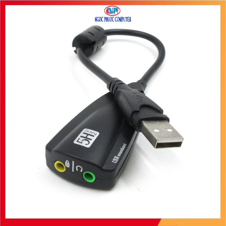 [Usb ra sound] Usb chuyển thành card âm thanh cực chất 7.1 - 5HV2 có dây có thể sử dụng cho máy tính bàn hoặc laptop