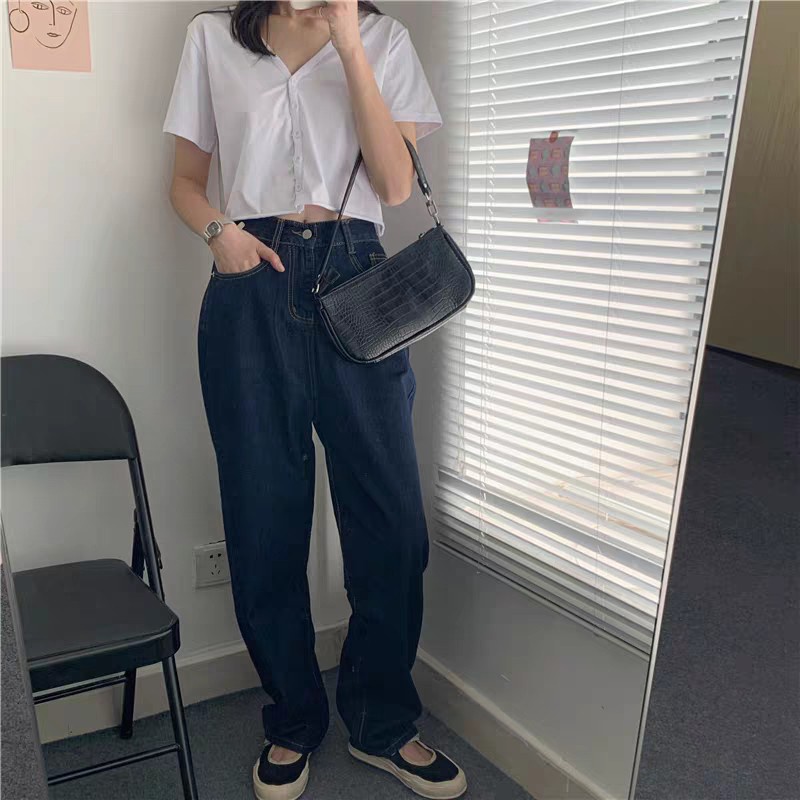 ÁO CROPTOP CỔ TIM CÀI KHUY NỮ ĐEN TRẮNG - ÁO CROPTOP NỮ CỘC TAY DÁNG NGẮN 2 MÀU