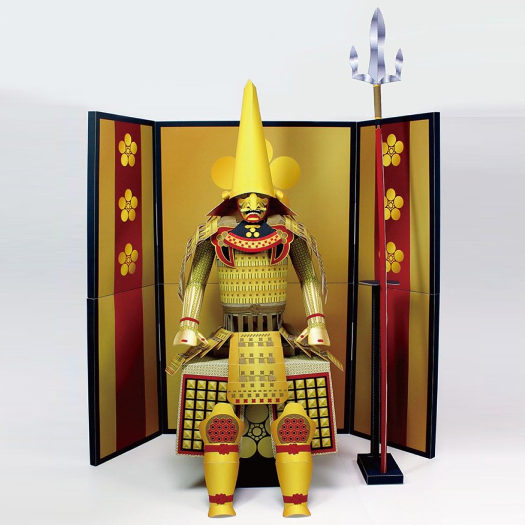 Mô hình giấy Áo giáp Samurai Nhật Bản Maeda Toshiie