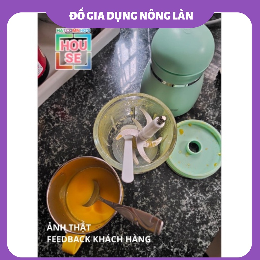 Máy Xay Ăn Dặm Xay Thịt Đa Năng Hattiecs NONGLAN Cối thủy tinh bảo hành 12 tháng chính hãng