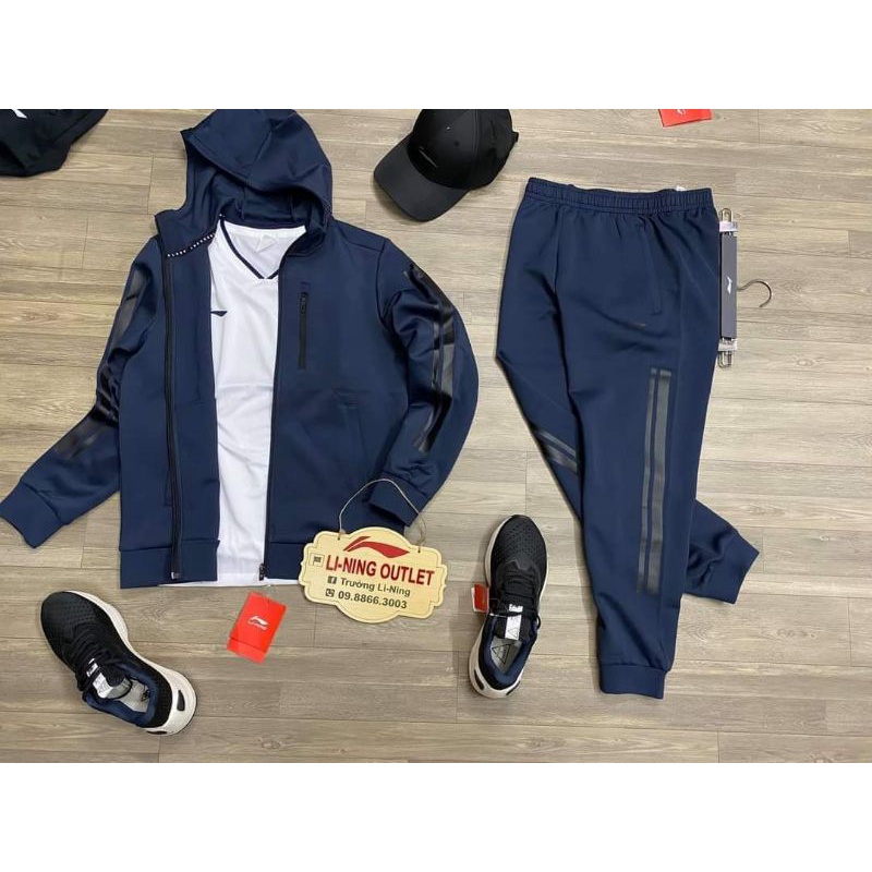 [THANH LÝ BỘ NỈ LI-NING®] bộ nỉ lining basic cá tính lịch sự trẻ trung