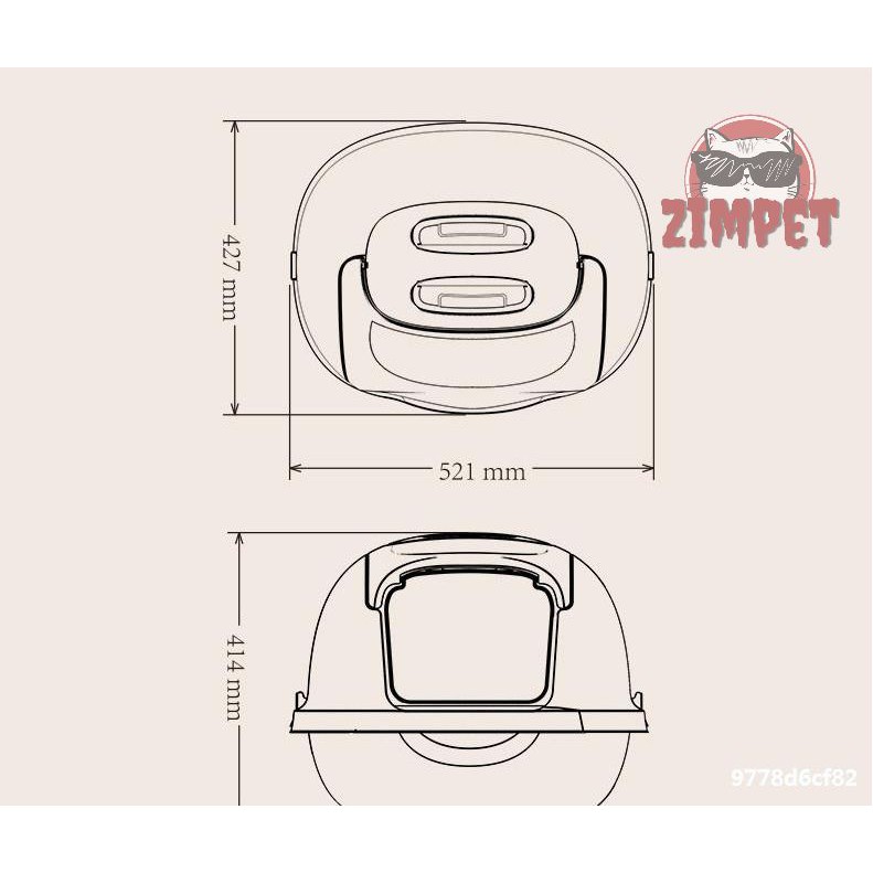 Nhà vệ sinh nắp gập cao cấp cho mèo - Nhà vệ sinh chống văng cát cho mèo - Nhà vệ sinh cho mèo - Zimpet