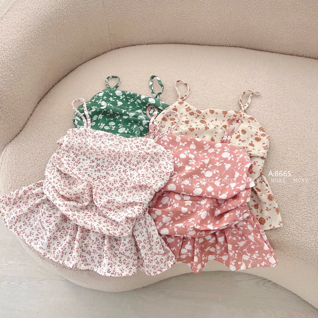 SP008665-Áo dây hoa nhún ngực