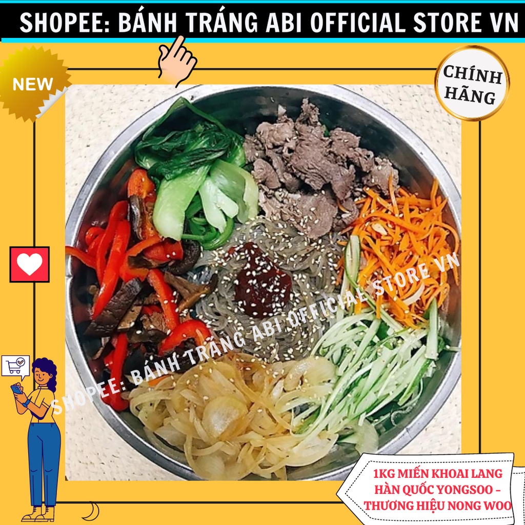 [GÓI ĐẠI 1000G] MIẾN KHOAI LANG CHUẨN HÀN QUỐC NONGWOO GÓI LỚN 1KG dùng để nấu-xào-trộn lẩu