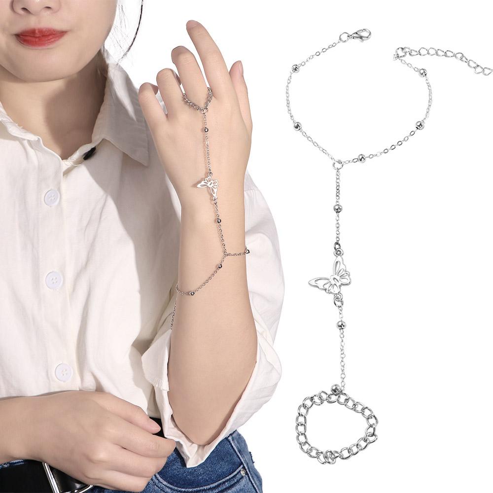 Vòng Tay Chuỗi Xích WMES15H Nhiều Lớp Mặt Hình Bướm Phong Cách Bohemia Thanh Lịch Cho Nữ