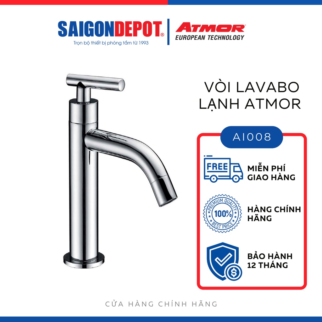 SAIGON DEPOT - Vòi lavabo lạnh (cao 165mm) Atmor AI008