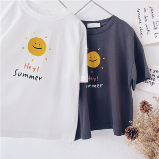 Áo thun cotton nguyên chất 1-6 bé trai hoạt hình quần áo trẻ em hàng đầu Hàn Quốc mỏng tay ngắn màu trắng phù hợp với * & * -