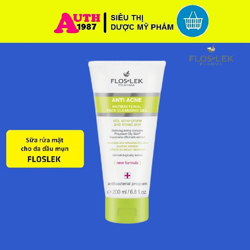Sữa Rửa Mặt FLOSLEK - Dạng Gel Cho Da Nhờn Mụn Floslek Anti Acne (200ml)