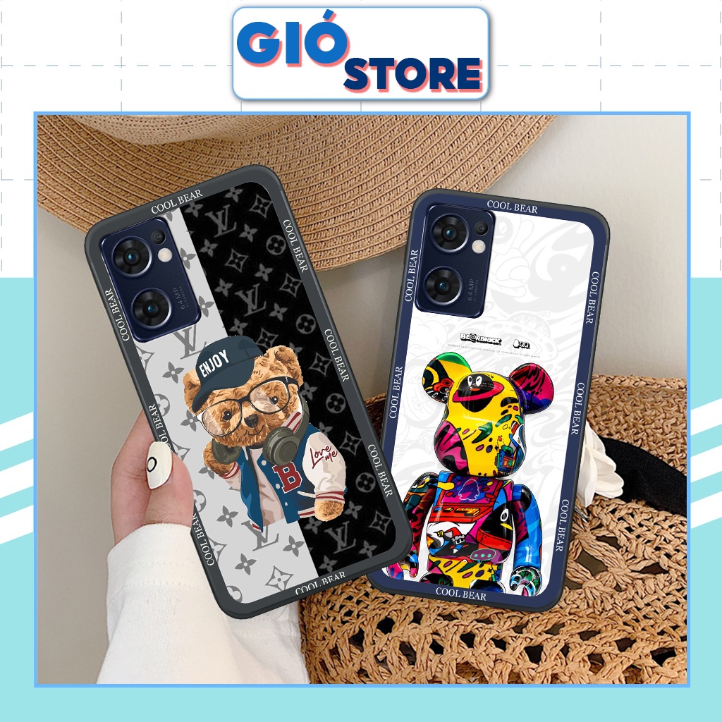 Ốp Lưng Oppo RENO 7 bear brick, gấu thời trang cao cấp, ốp lưng chống va đập RẺ BỀN ĐẸP