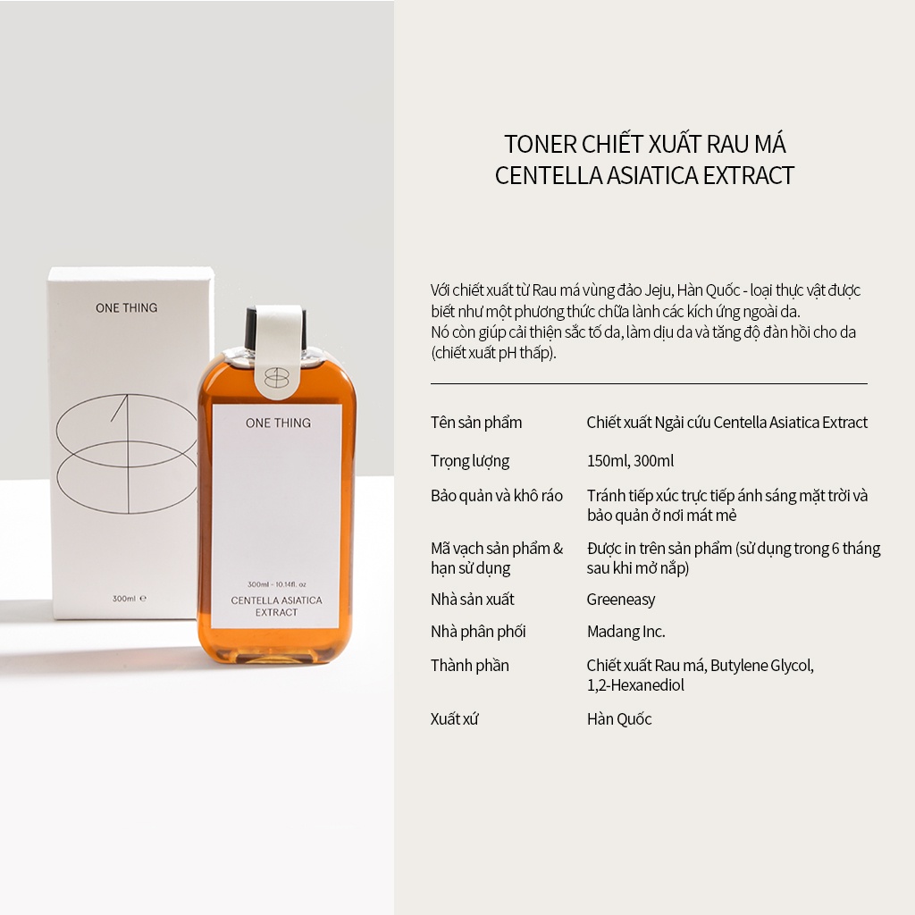 Nước Hoa Hồng One Thing Centella Asiatica Extract 150ml / 300ml