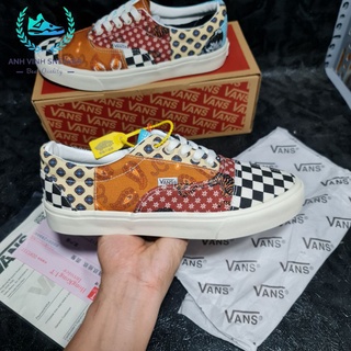 Giày vans era tiger patchwork màu thổ cẩm cổ thấp