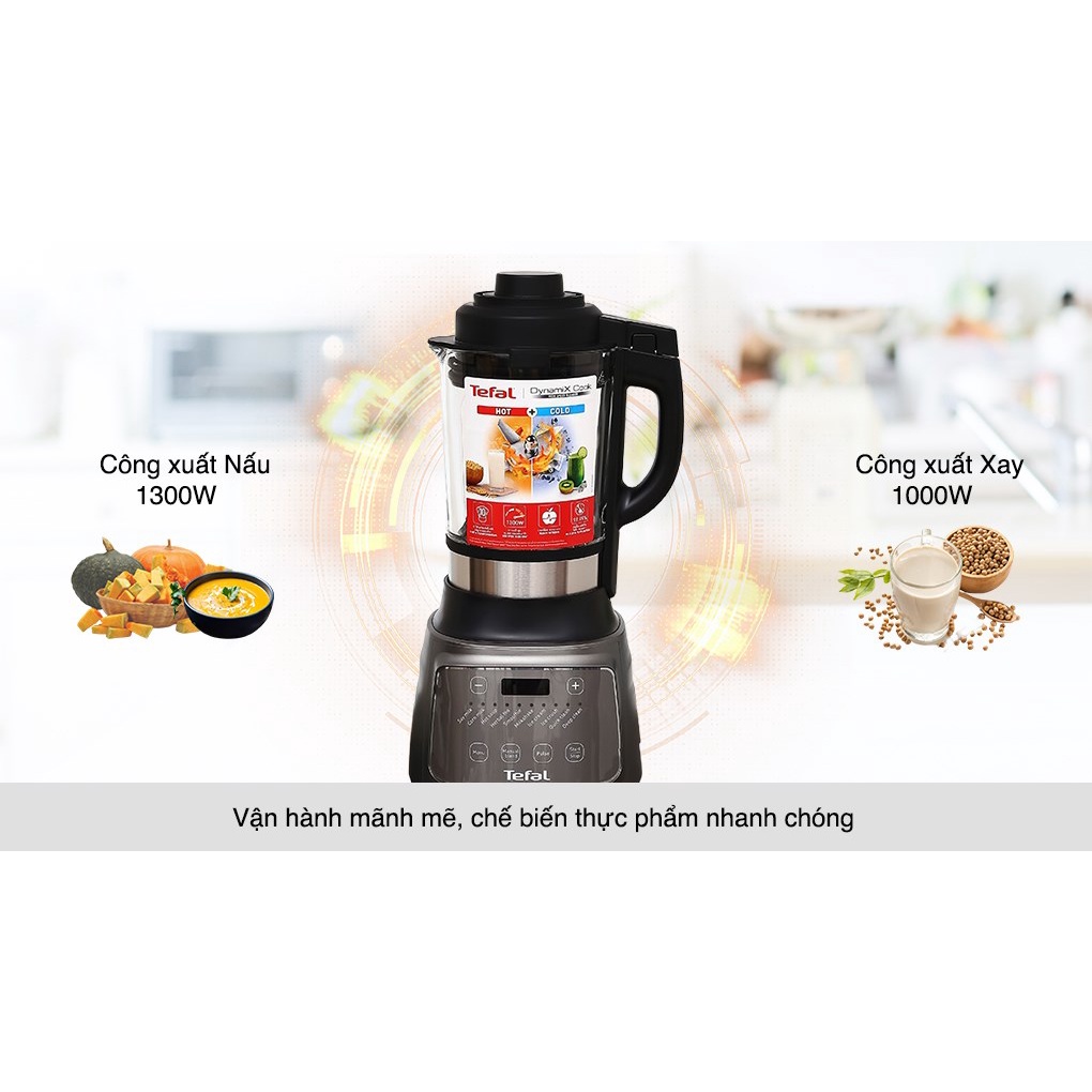 Máy Làm Sữa Hạt Và Máy Xay Sinh Tố Tefal BL967B66 -Dung Tích 1.75L-Công Suất 1300W - Bảo Hành Chính Hãng 02 Năm