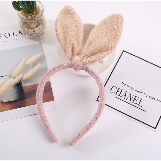 Cài tóc, băng đô trang điểm làm đẹp cho bạn gái hình tai thỏ nhung