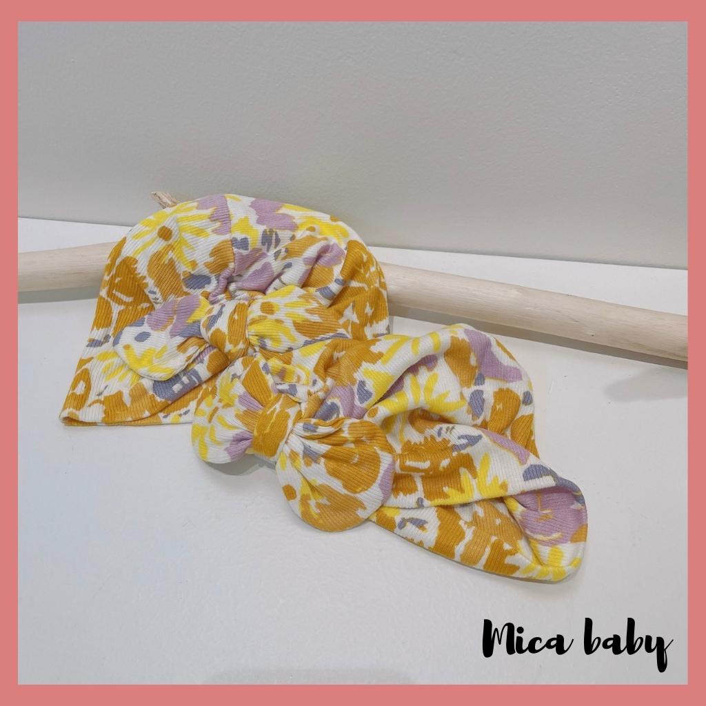 Mũ nón turban chất cotton co dãn họa tiết sắc màu xinh xắn cho bé gái MTB168 Mica baby