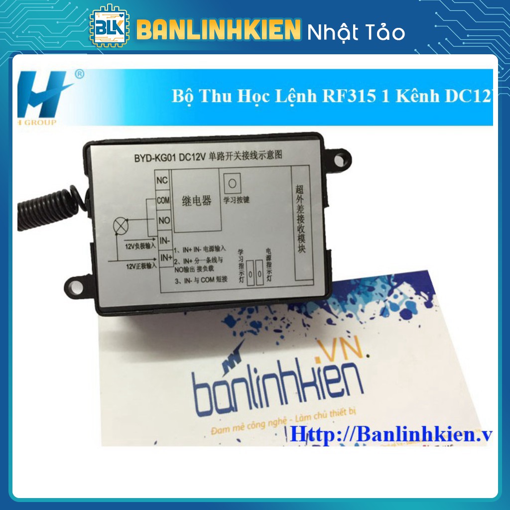 Bộ Thu Học Lệnh RF315 1 Kênh DC12V