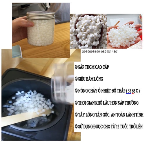 Combo Sáp Tẩy Lông Hạt Đậu Hard Wax Beans Cao Cấp + Mỡ Trăn