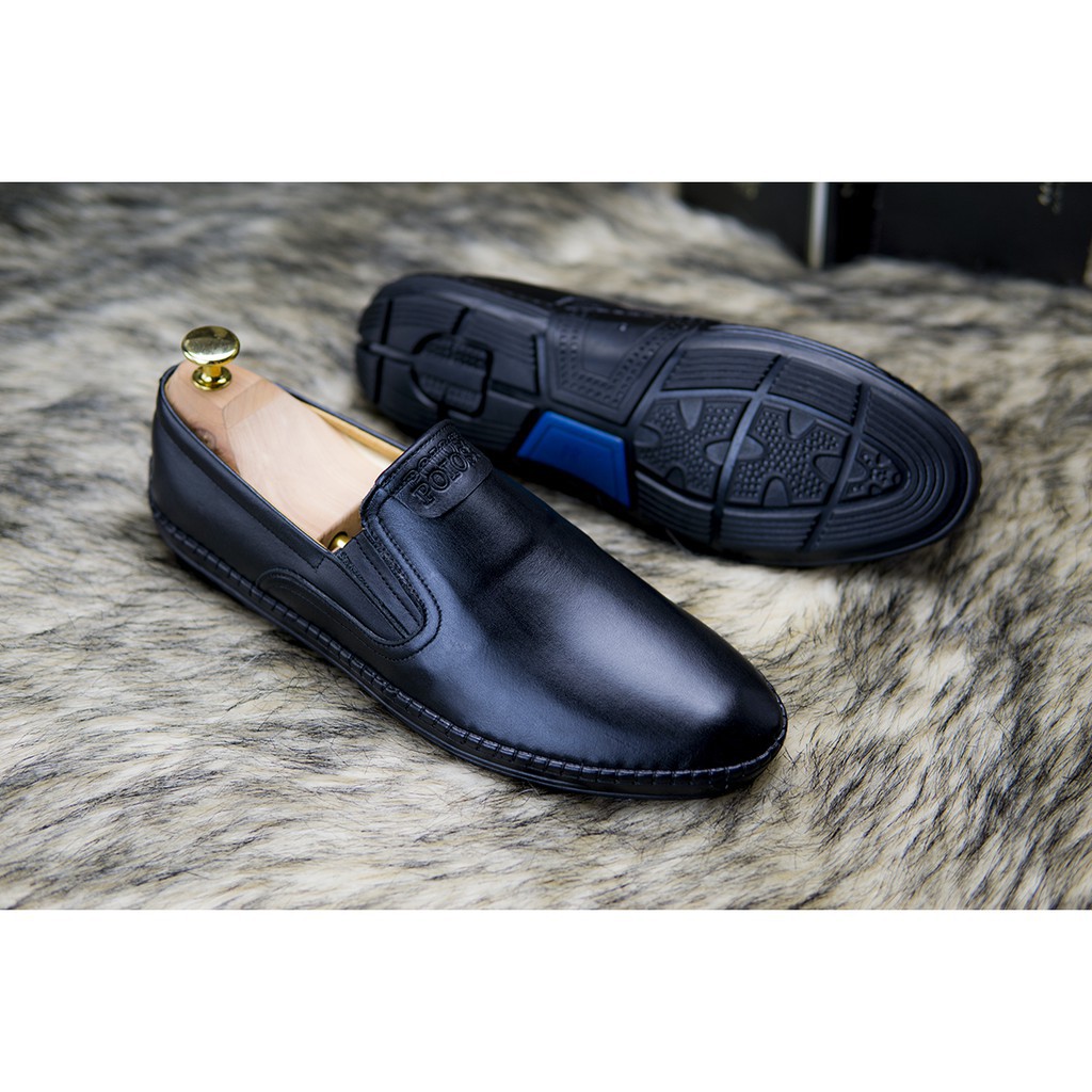 [siêu phẩm] giày lười nam da bò (tặng hộp xi)