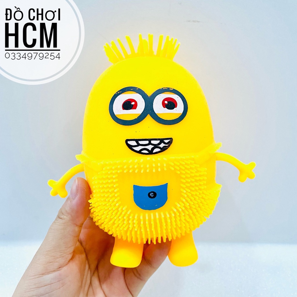 [CÓ ĐÈN - LOẠI LỚN] Đồ chơi xả stress, bóp bong bóng đàn hồi hình Minion, đồ chơi bóp tay bằng silicon giảm căng thẳng