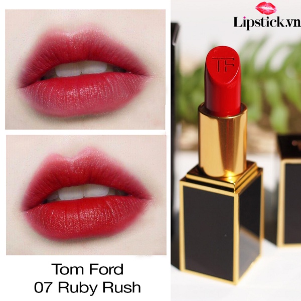 Son Tomford Lip Color Matte, Tom Ford Lipstick Ruby Rush 07 Vỏ Đen Hàng Chính Hãng Có Bill Full Size