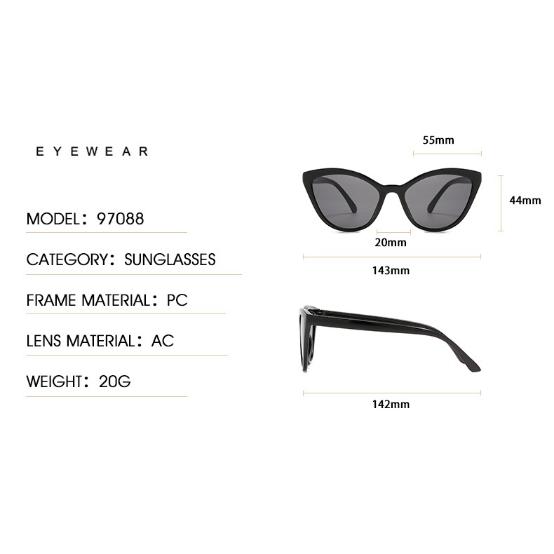 2021 New Fashion Cat Eye Sunglasses Simple Trend Street Style Jelly Color Ladies Sunglasses