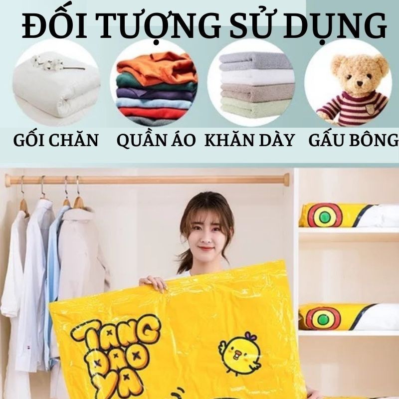 Túi hút chân không Tangdaoya bảo quản quần áo chăn màn tái sử dụng nhiều lần