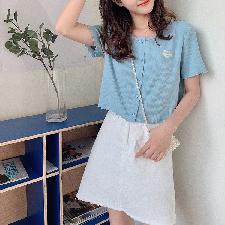 Áo Thun Ngắn Tay Màu Trơn Thêu Họa Tiết Dành Cho Nữ JL-TX-312