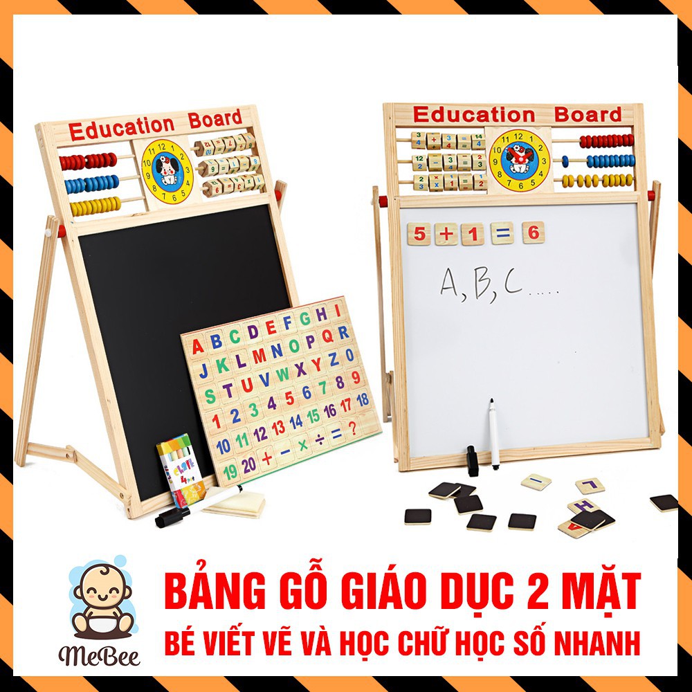 Bảng chữ cái ghép nam châm thông minh kèm bút, hộp phấn và miếng lau bảng