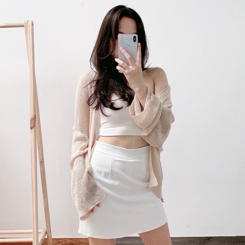 CÓ SẴN_Áo khoác Cardigan len mỏng Ulzzang