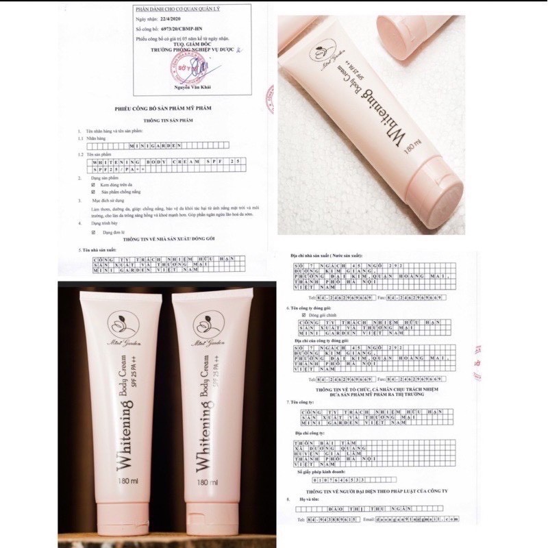 Kem body dưỡng trắng makeup Minigarden | BigBuy360 - bigbuy360.vn