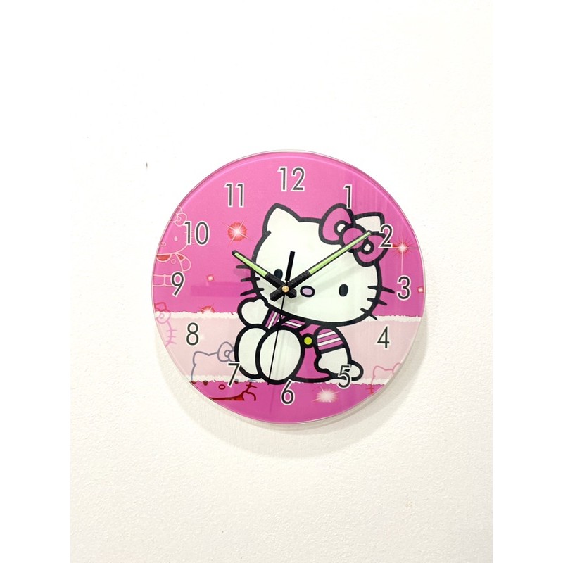 [ Đồng hồ KÍNH] trang trí treo tường mẫu mèo Hello Kitty